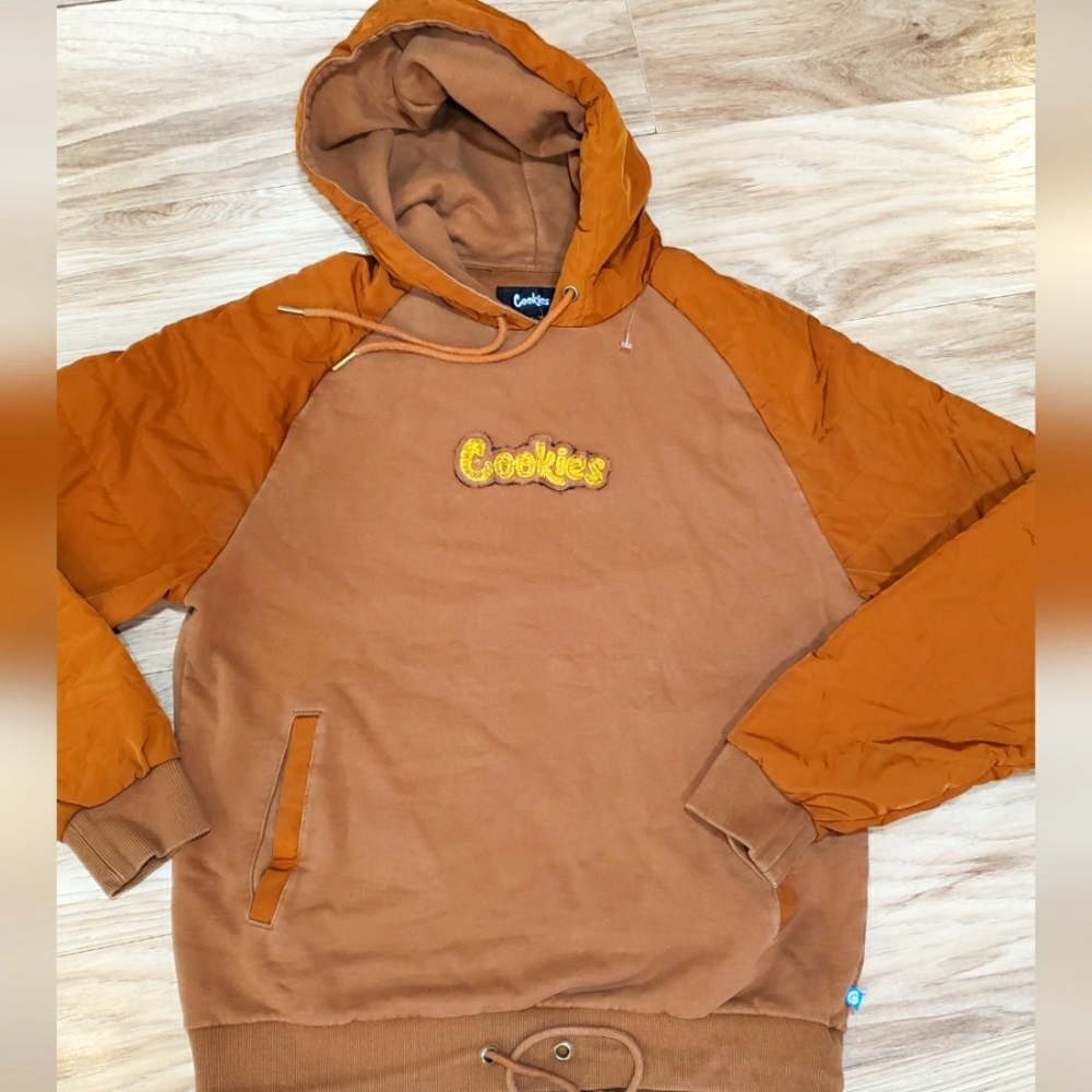 Cookies Hooded Urban Hip HopJacket Mens Large,two Tone Tan,streetwear,sweatshirt